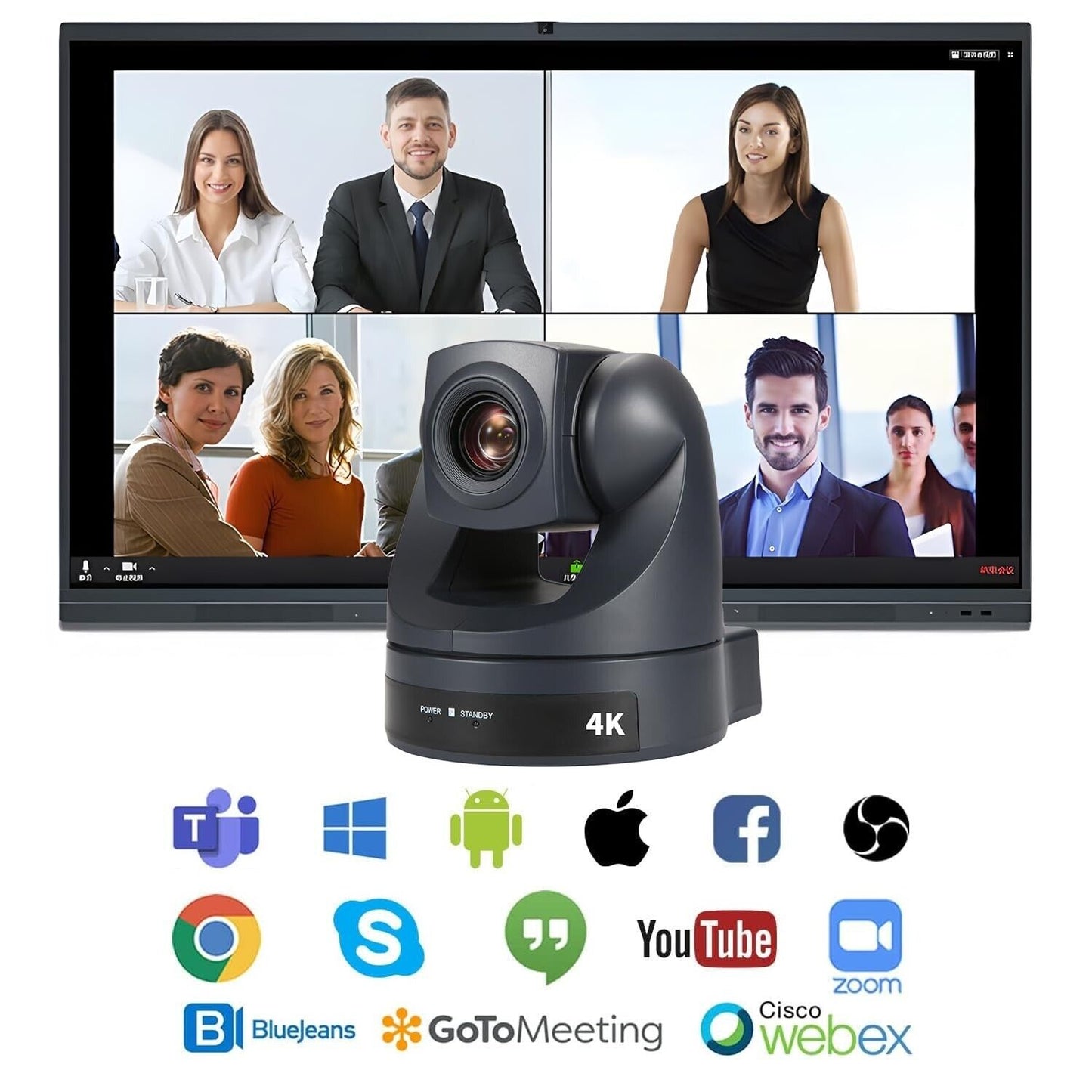 HDMI USB PTZ Camera 20X Optical Zoom USB Support 4K30Fps, HDMI Support 1080P ...
