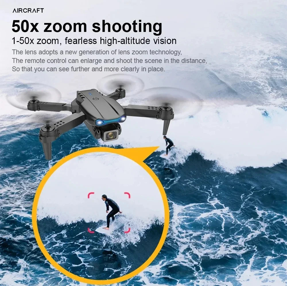 Dual Camera WIFI fpv Aircraft Quadcopte Obstacle Avoidance Aerial Photography Drone E99Pro Drone HD Professional 4k drone