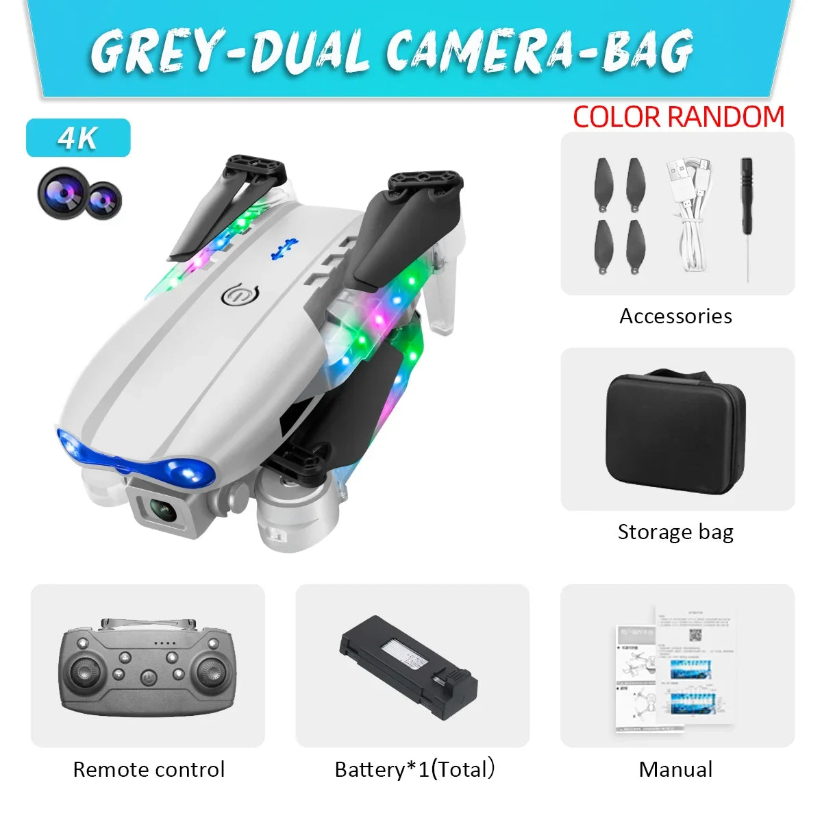 Dual Camera WIFI fpv Aircraft Quadcopte Obstacle Avoidance Aerial Photography Drone E99Pro Drone HD Professional 4k drone
