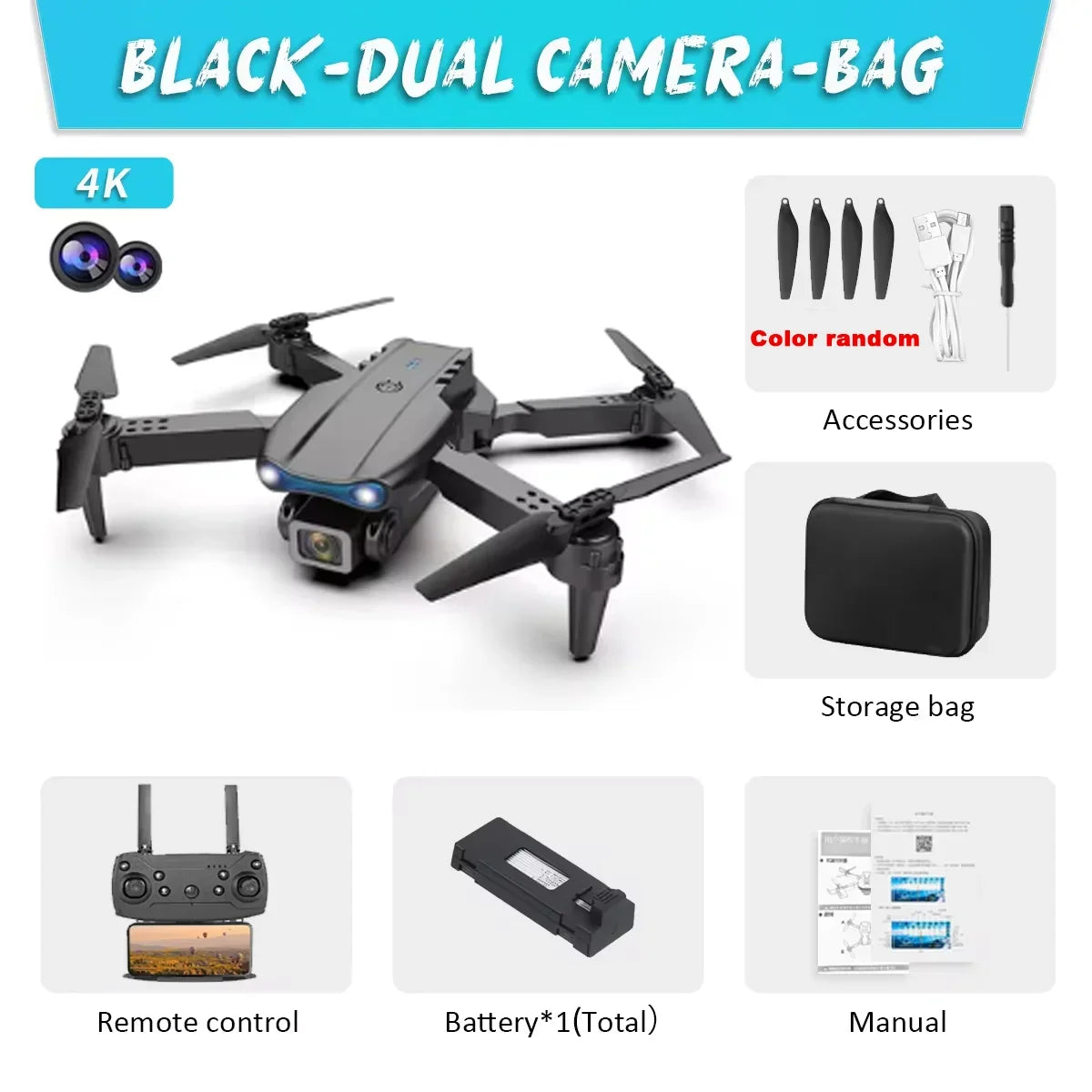 Dual Camera WIFI fpv Aircraft Quadcopte Obstacle Avoidance Aerial Photography Drone E99Pro Drone HD Professional 4k drone