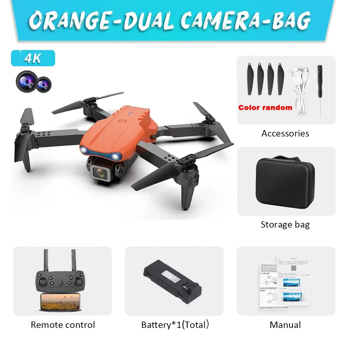 Dual Camera WIFI fpv Aircraft Quadcopte Obstacle Avoidance Aerial Photography Drone E99Pro Drone HD Professional 4k drone