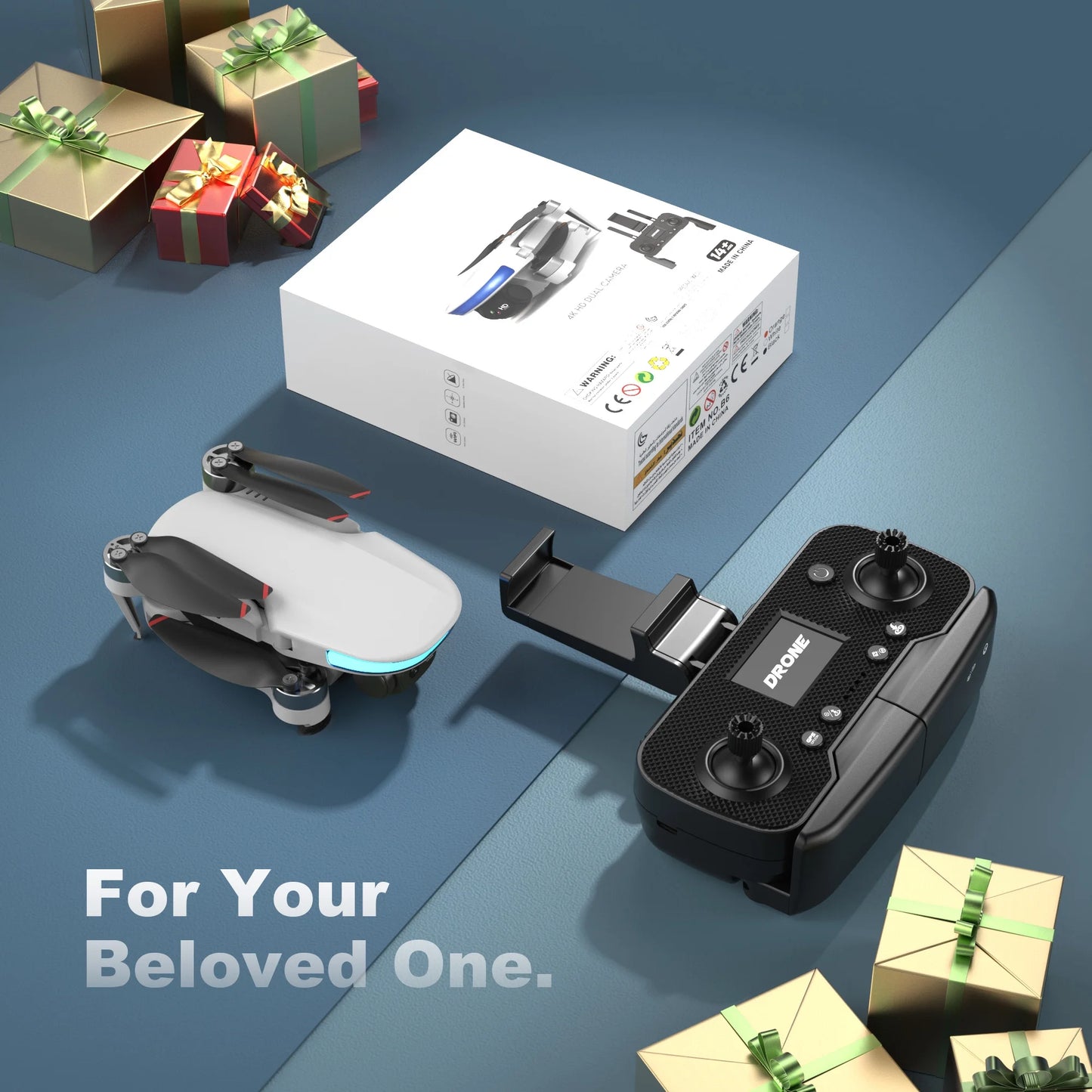 B6 GPS Drone with Camera for Adults 4K, RC Mini Drone under 249G with Smart Return, Brushless Motor, 5G Transmission and 2 Batteries for 44-Min Flight Time, Gray