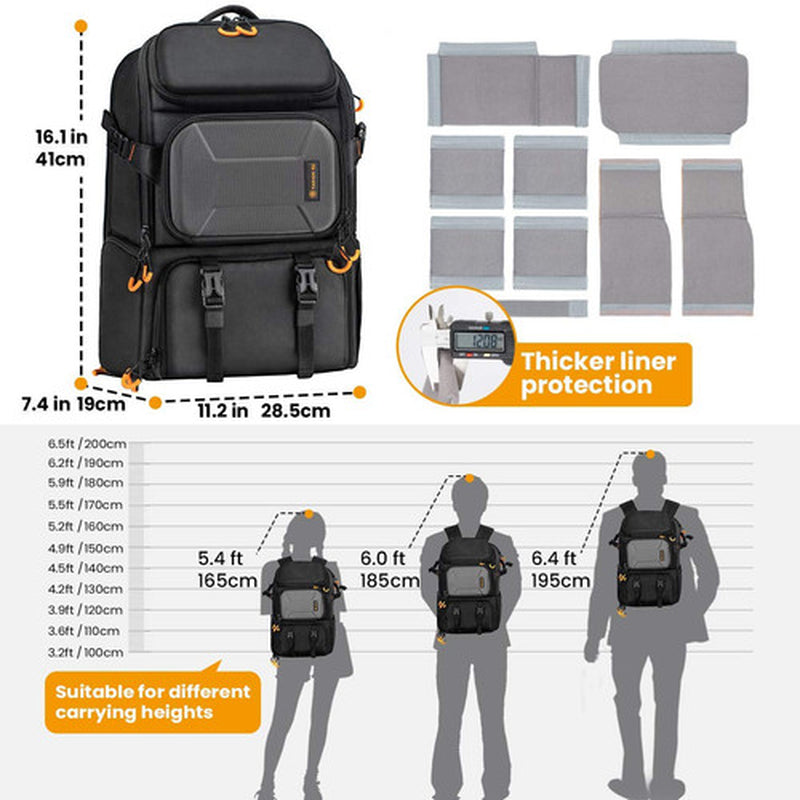 Pro Camera Backpack Large Camera Bag with Laptop Compartment Tripod Holder Wa...