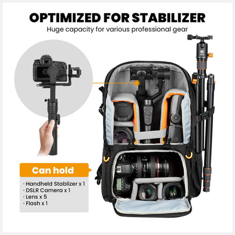 Pro Camera Backpack Large Camera Bag with Laptop Compartment Tripod Holder Wa...