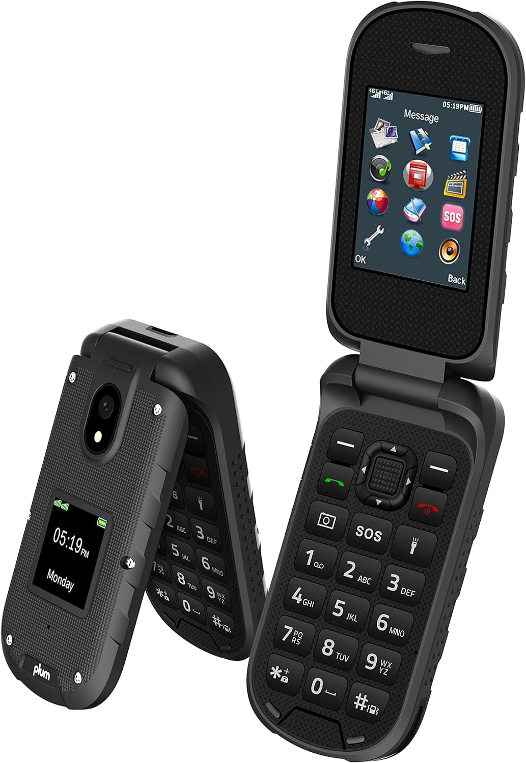 RAM plus 4G Volte Unlocked Rugged Flip Phone AT&T T-Mobile – Black