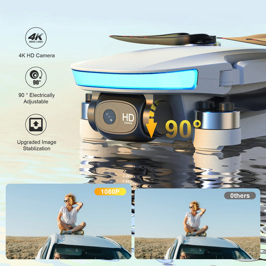 B6 GPS Drone with Camera for Adults 4K, RC Mini Drone under 249G with Smart Return, Brushless Motor, 5G Transmission and 2 Batteries for 44-Min Flight Time, Gray