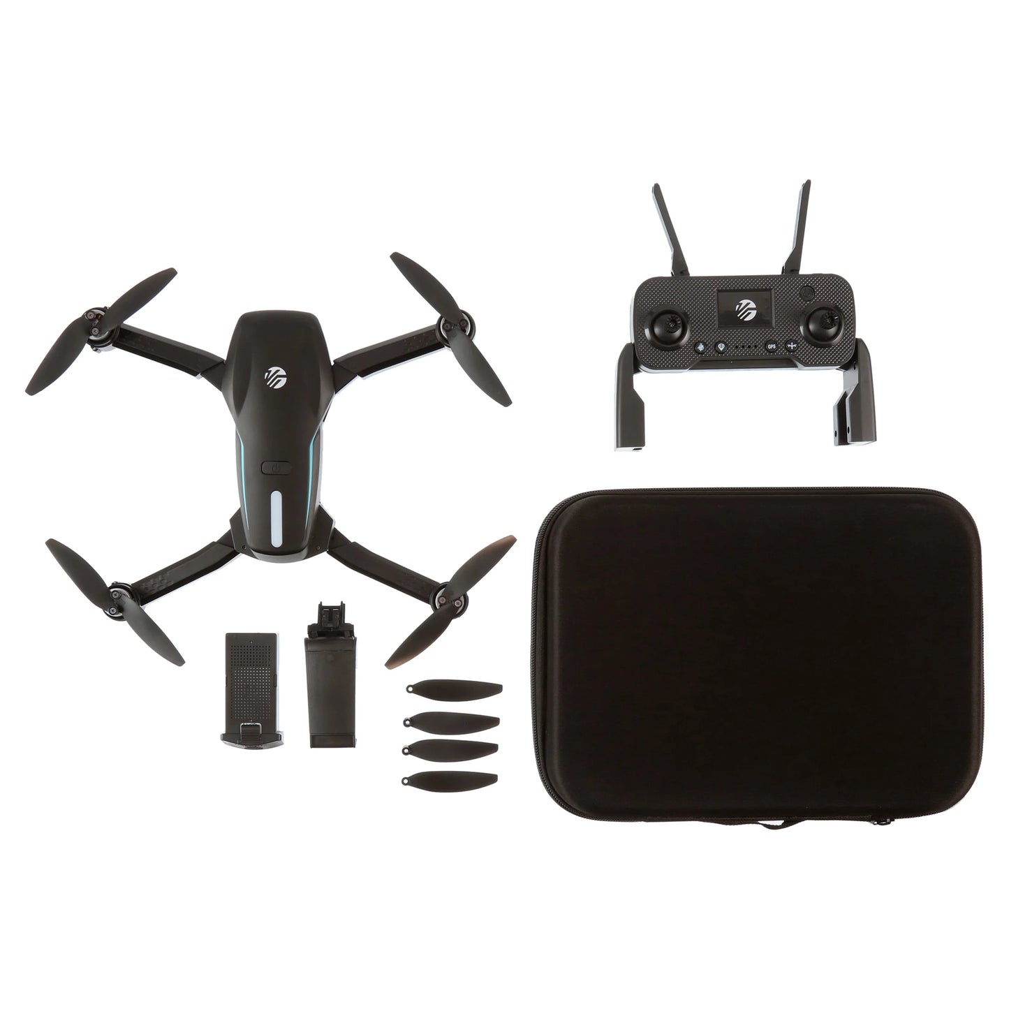 Sky Flow 4K Aerial Camera Drone Image Stabilization & Carrying Case, Black