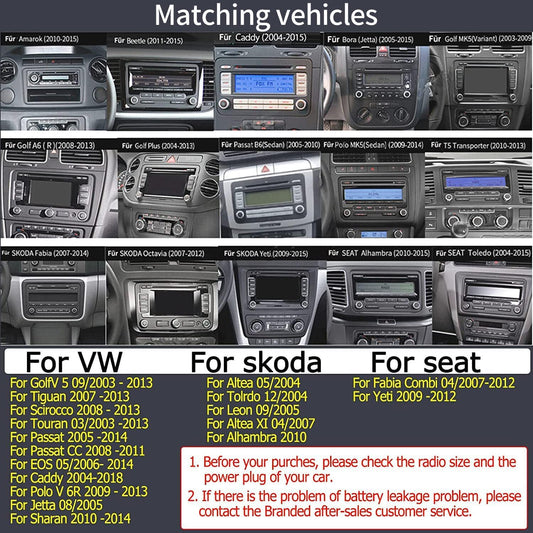 6.5" Car Stereo RCD360 PROII RCD330 Carplay Android Auto Bluetooth USB SD RVC FM for VW Golf MK5 MK6 Passat Caddy Jetta Polo CC EOS (Backup Camera Actived)