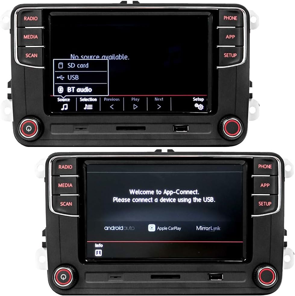 6.5" Car Stereo RCD360 PROII RCD330 Carplay Android Auto Bluetooth USB SD RVC FM for VW Golf MK5 MK6 Passat Caddy Jetta Polo CC EOS (Backup Camera Actived)