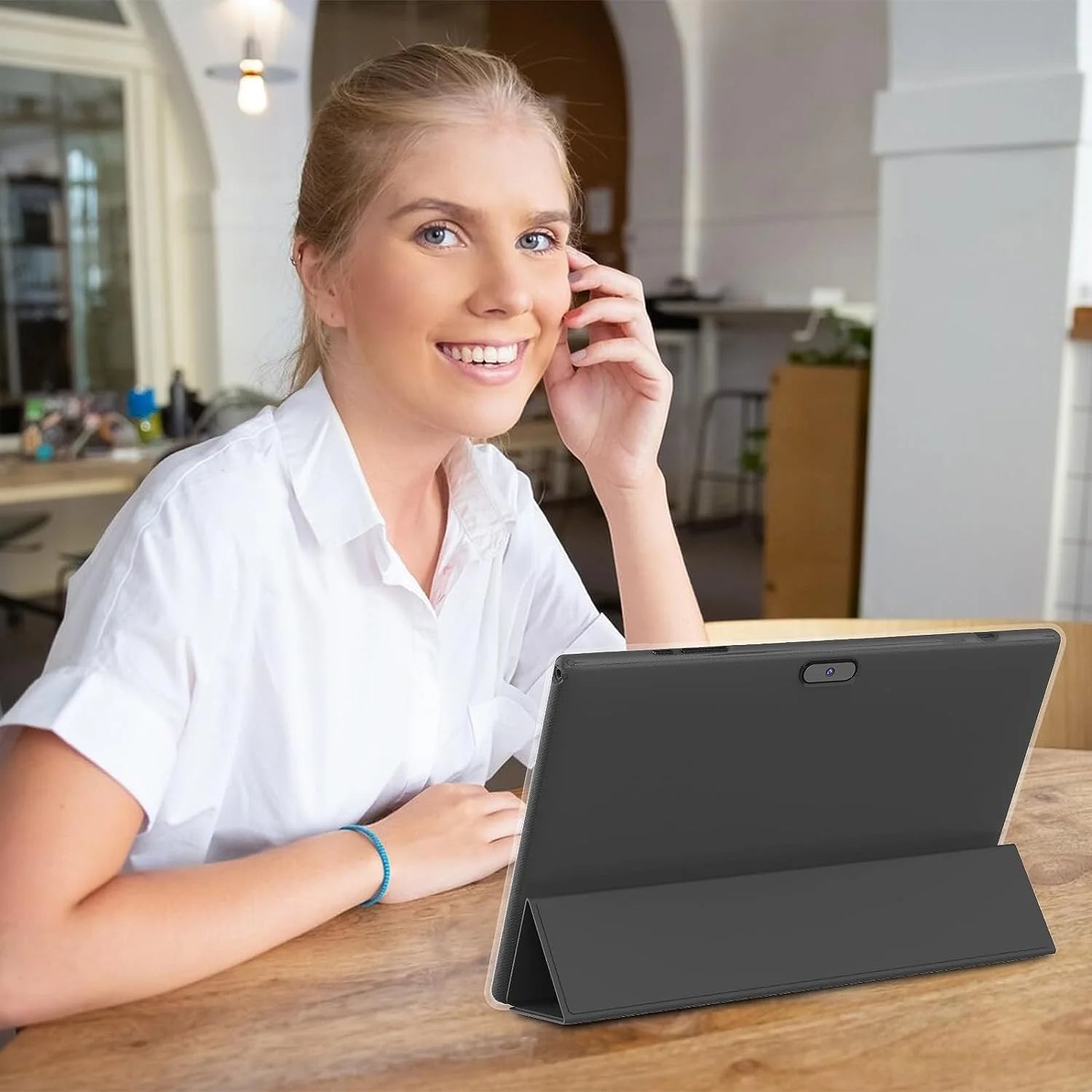 10.1 Inch Android 14 Tablet PC, 2025 Newest Tablet with Keyboard, 8GB+64GB Storage 1TB Expandable, Quad-Core Processor, 8MP Dual Camera, 6000Mah, Wifi, GPS, Bluetooth, 1280X800 IPS Full HD Display