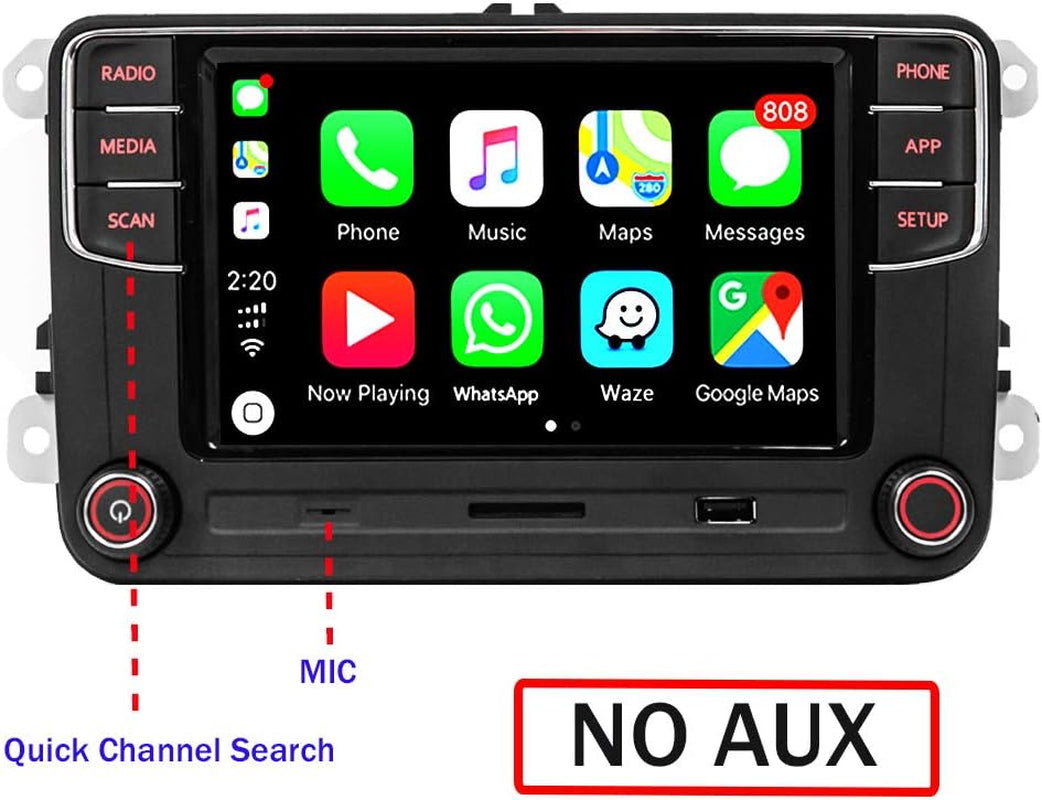 6.5" Car Stereo RCD360 PROII RCD330 Carplay Android Auto Bluetooth USB SD RVC FM for VW Golf MK5 MK6 Passat Caddy Jetta Polo CC EOS (Backup Camera Actived)