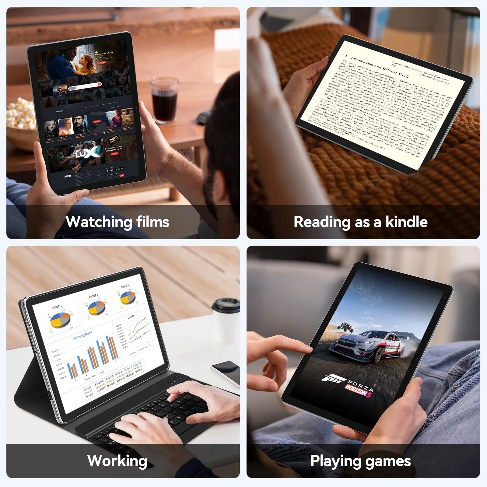Tablet 10 Inch Android 14 Tablet,8Gb RAM 128GB ROM,5G Wifi,Octa-Core,13Mp+8Mp Dual Camera,Gps,Bluetooth,1Tb Expand,1920X1200 IPS Screen,7000Mah,Face Unclock,Split Screen,Android Tablet with Keyboard