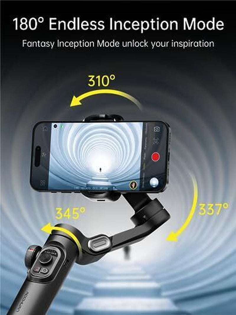 Phone Gimbal Stabilizer 3-Axis Smartphone Foldable Gimbal for Iphone Gimble W...