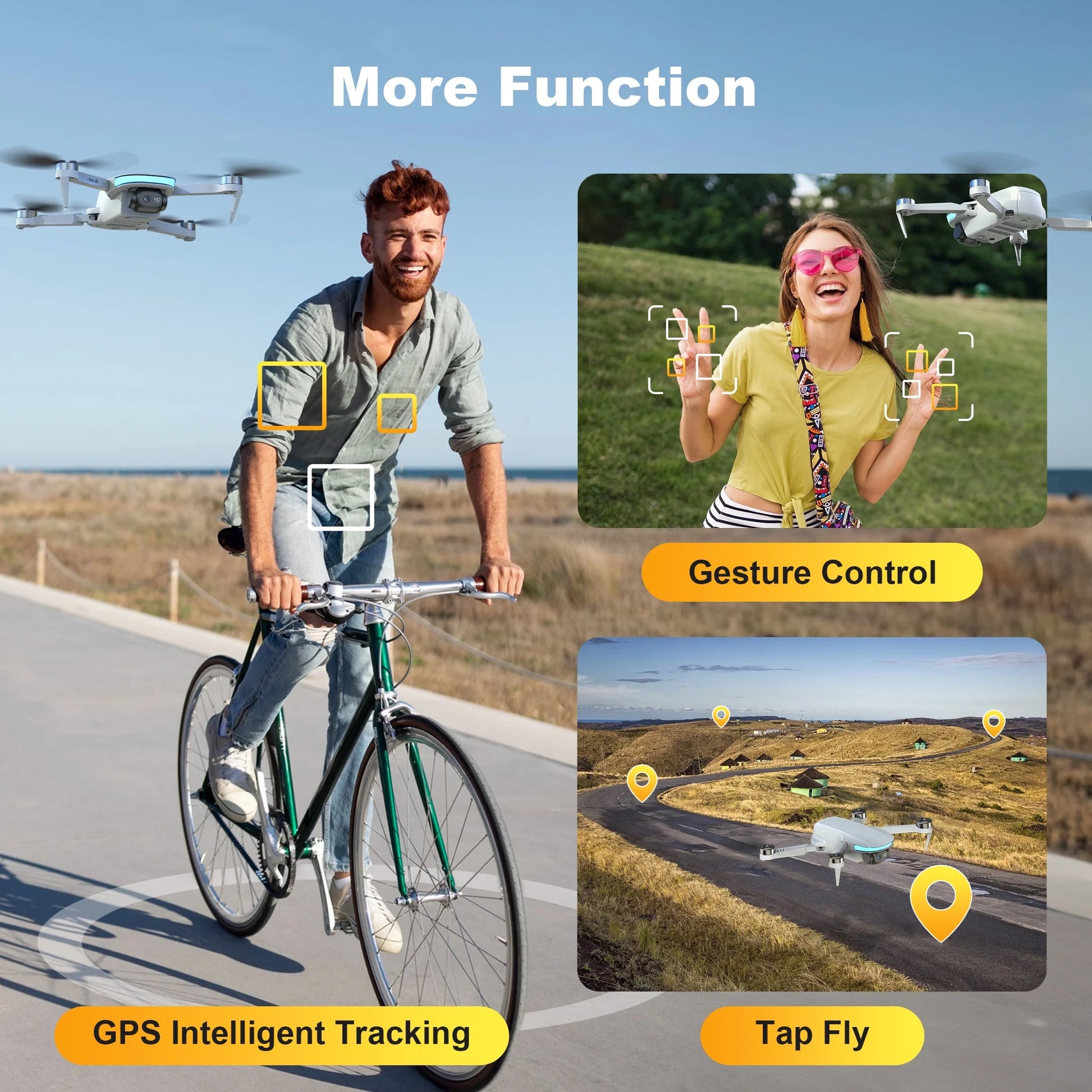 B6 GPS Drone with Camera for Adults 4K, RC Mini Drone under 249G with Smart Return, Brushless Motor, 5G Transmission and 2 Batteries for 44-Min Flight Time, Gray