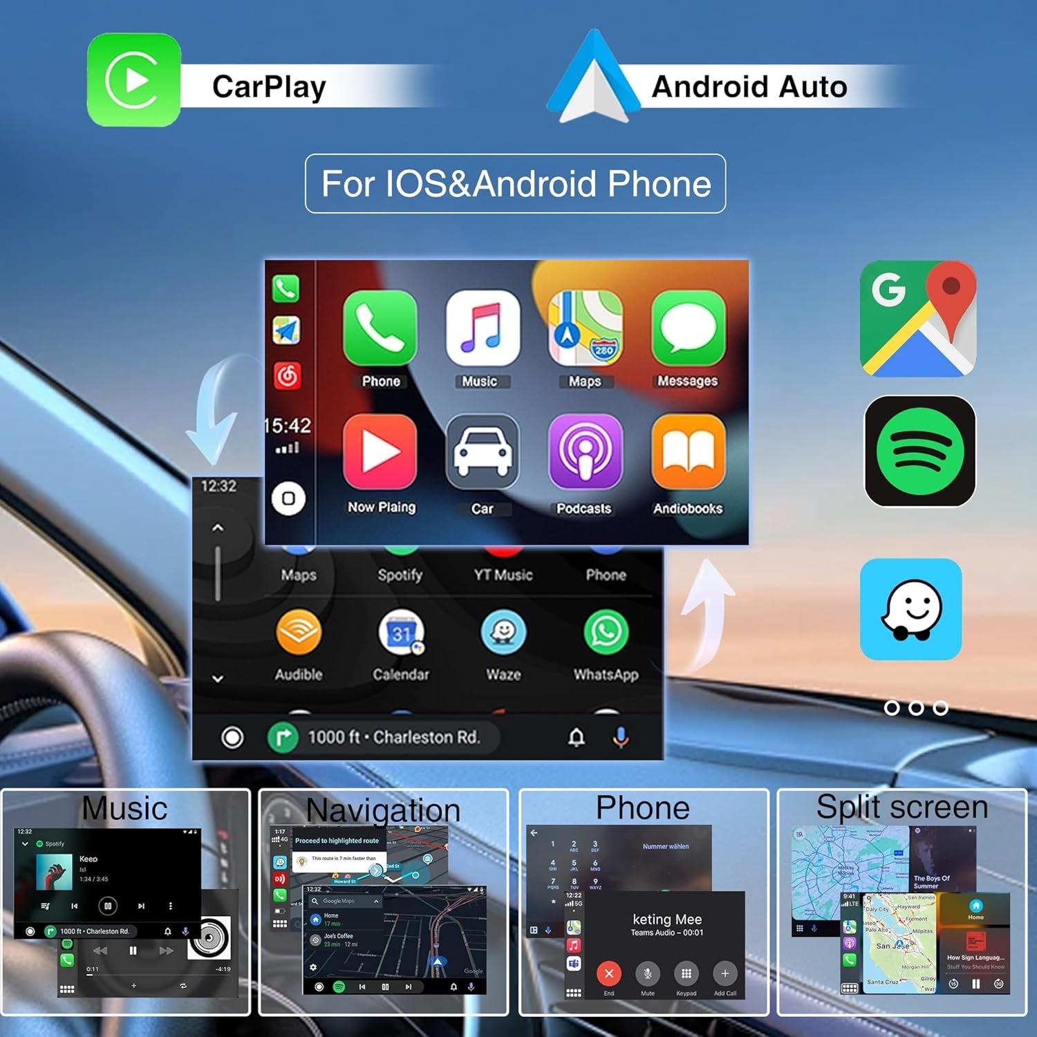 6.5" Car Stereo RCD360 PROII RCD330 Carplay Android Auto Bluetooth USB SD RVC FM for VW Golf MK5 MK6 Passat Caddy Jetta Polo CC EOS (Backup Camera Actived)