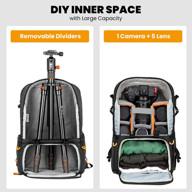 Pro Camera Backpack Large Camera Bag with Laptop Compartment Tripod Holder Wa...