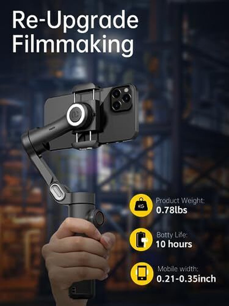 Phone Gimbal Stabilizer 3-Axis Smartphone Foldable Gimbal for Iphone Gimble W...